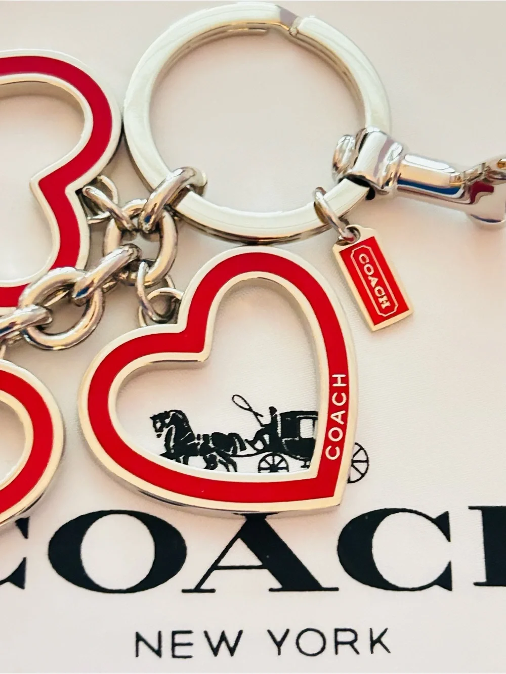 EXTREMELY RARE Coach Y2K Red Heart Keychain/ Bag Charm